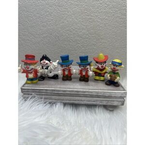 $28 🌙 Mego Corp‎ Clown Around PVC Figures Lot of 6 Vintage 1980's Toys Clowns!